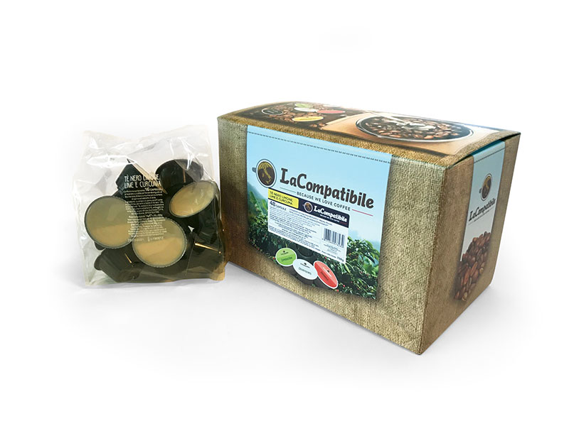 Tè nero limone, lime e curcuma Solubile (48 capsule compatibili con Nescafè Dolcegusto)