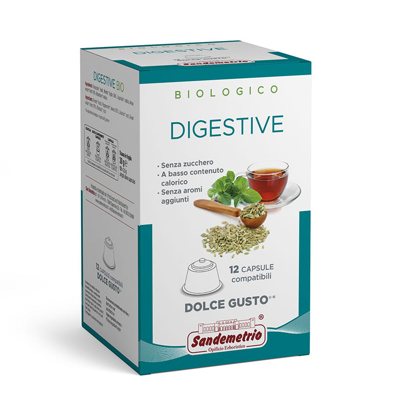 Sandemetrio Digestive (Tisana funzionale biologica - astuccio da 12 capsule compatibili Nescafè Dolce Gusto)
