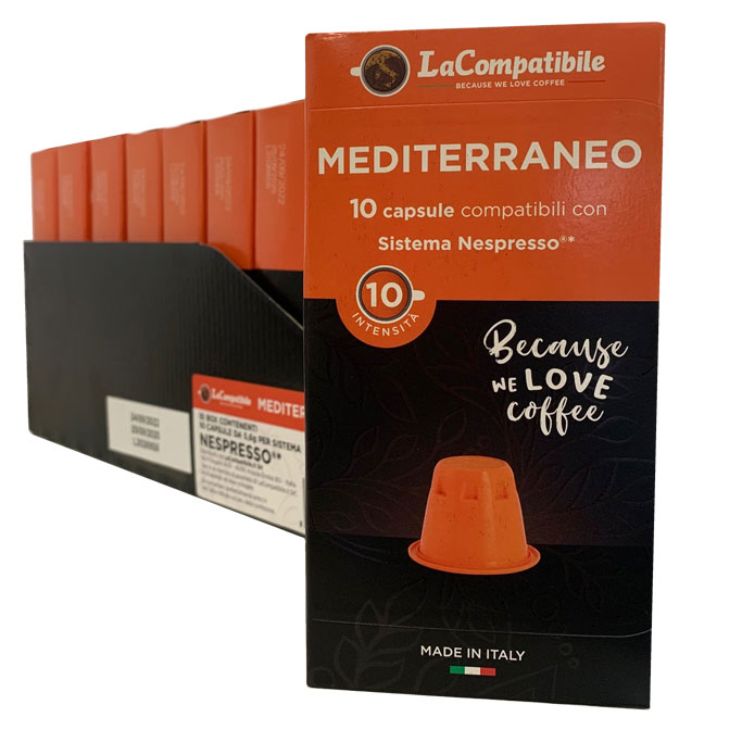 Lacompatibile Mediterraneo (100 capsule autoprotette compatibili con Nespresso)